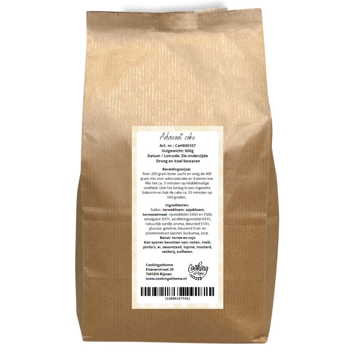 Advocaat cakemix 800 gram (CaH) - Afbeelding 2