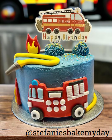 Taarttopper Happy Birthday Brandweer - Afbeelding 2
