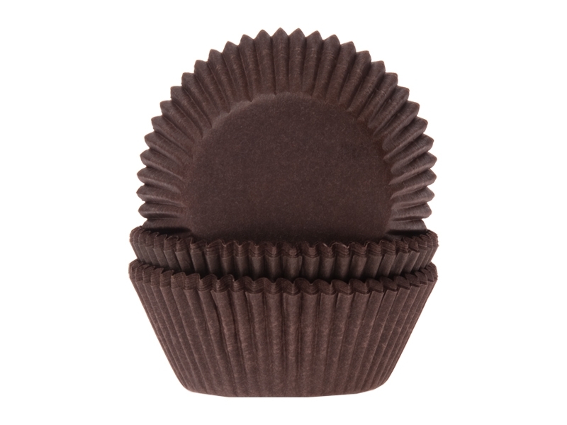 Cupcake cups Effen bruin 50 st. HoM 