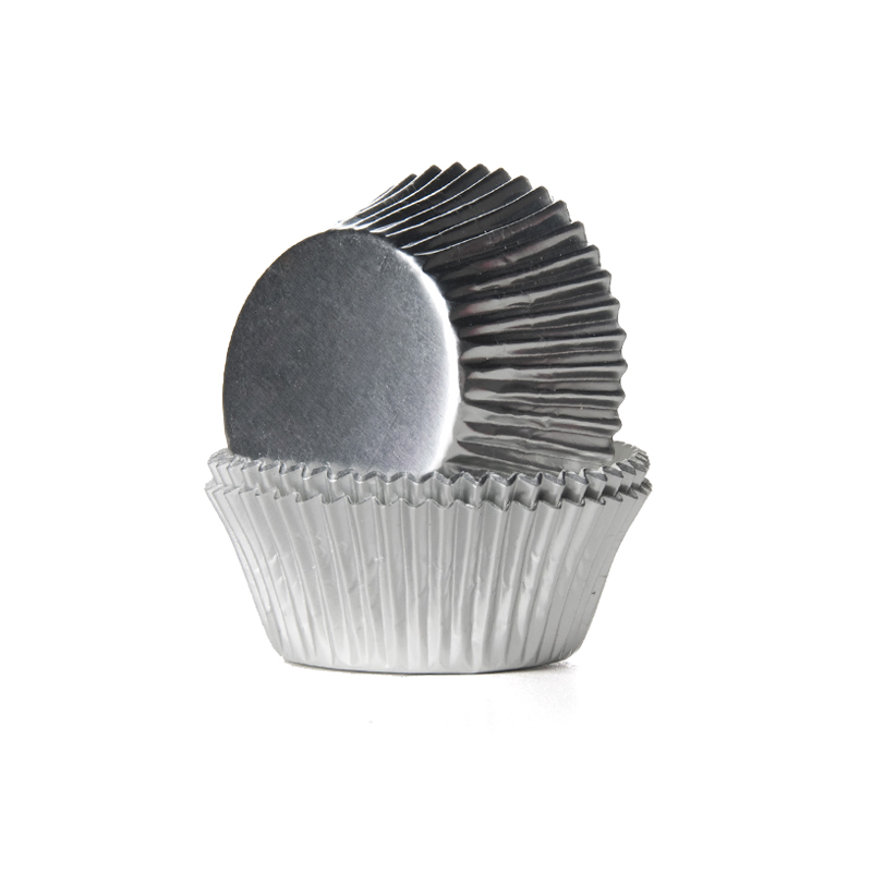  Cupcake Cups Folie Zilver 24st