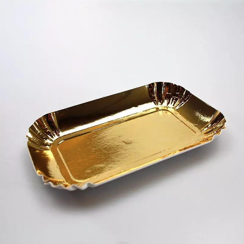 Gebaksschoteltje Rechthoek goud 9,5 x 5 cm