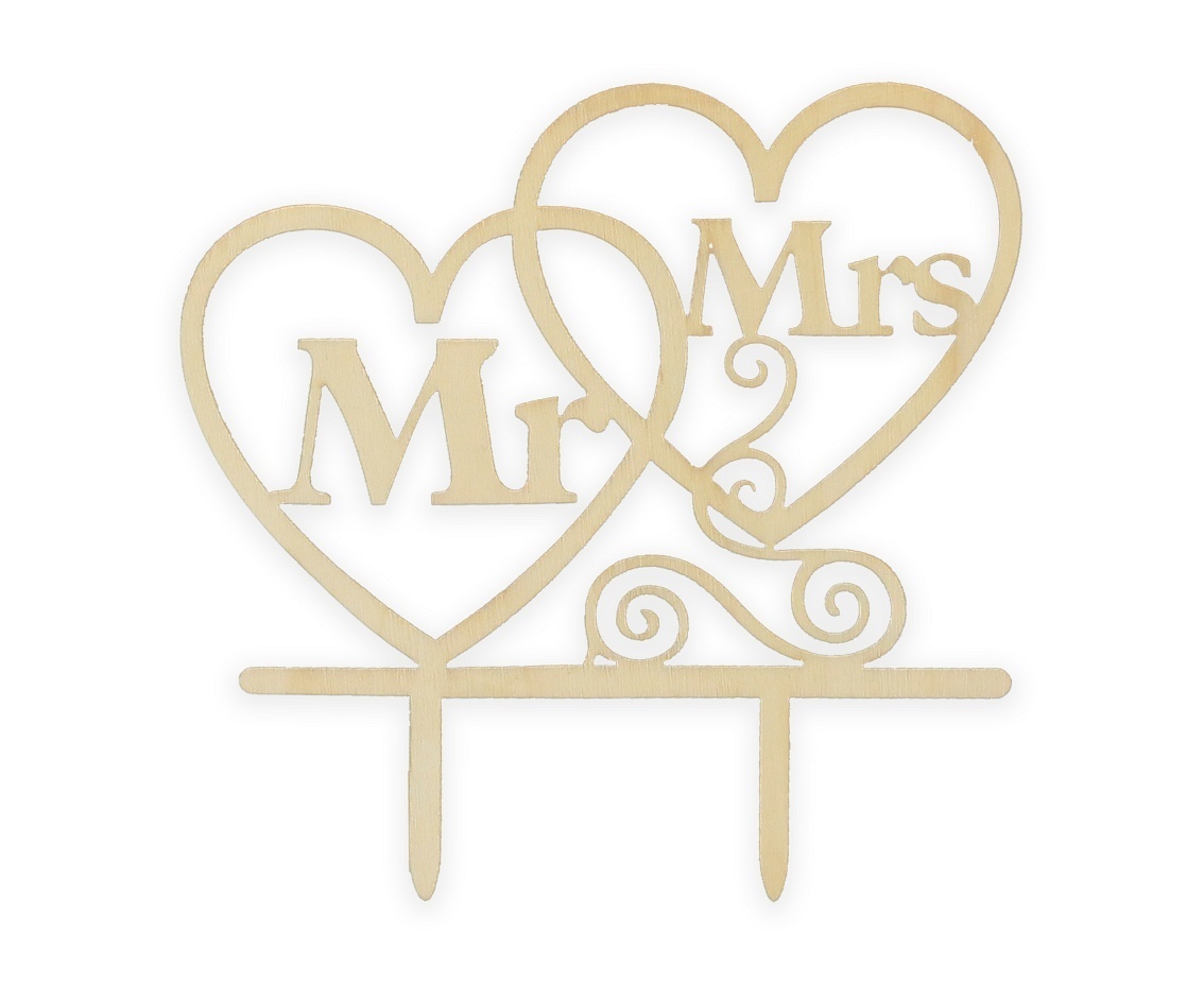 Taarttopper Hartjes - Mr & Mrs 