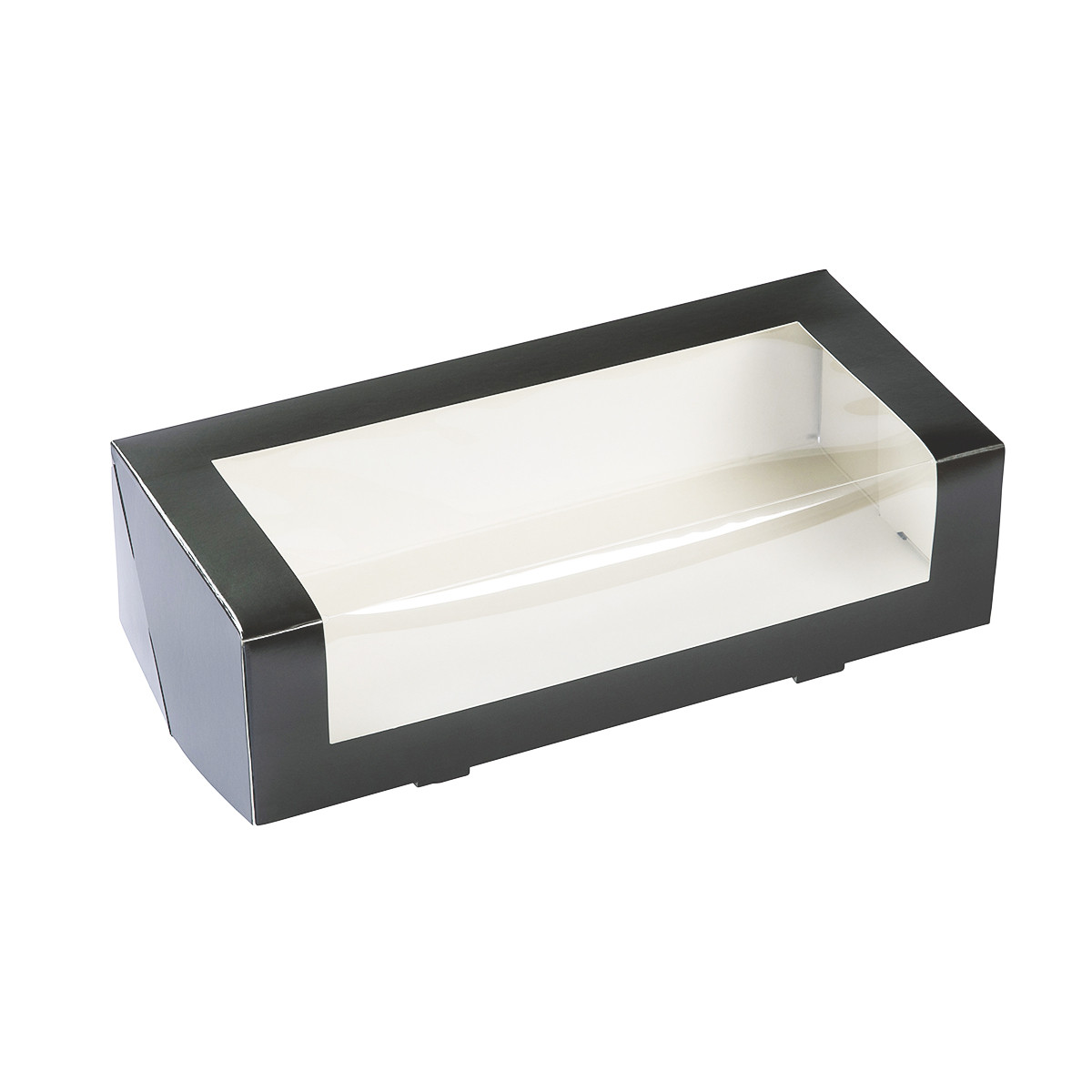 Taartdoos met venster 26x12x7cm Zwart