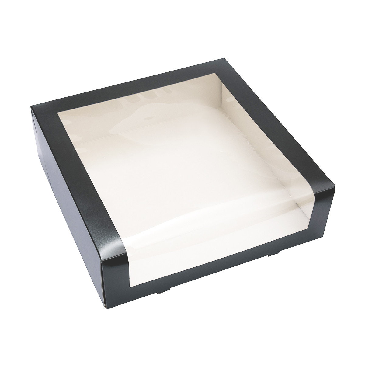Taartdoos met venster 30x30x9cm Zwart