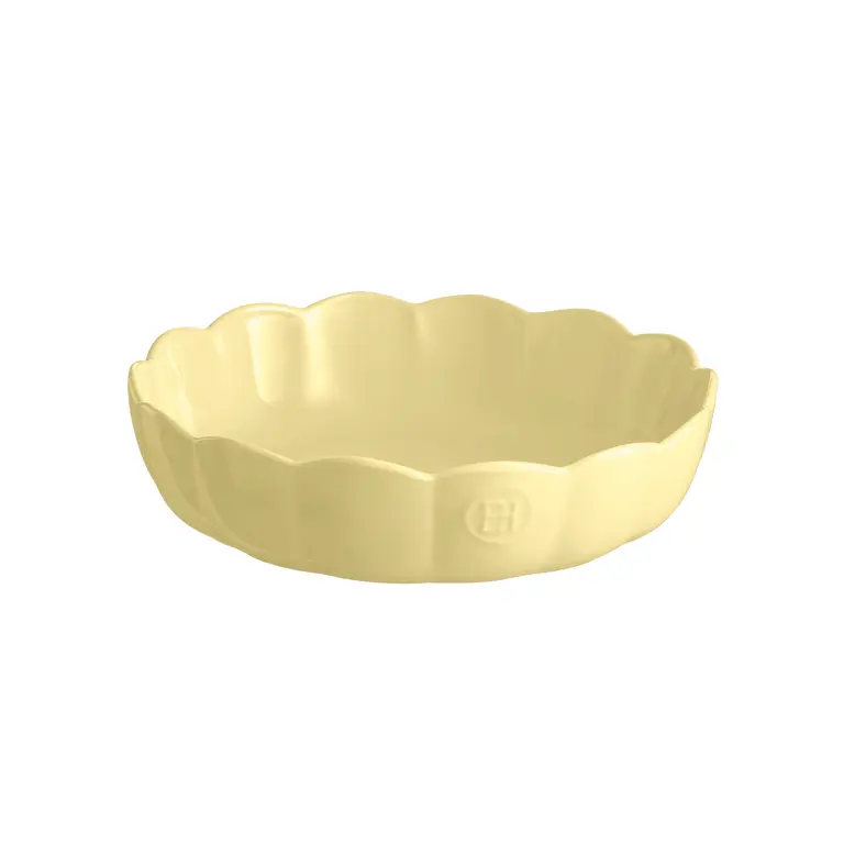 Emile Henry Madeleine Schaal rond gegolfd - Ø270mm - H 65mm - Vanille