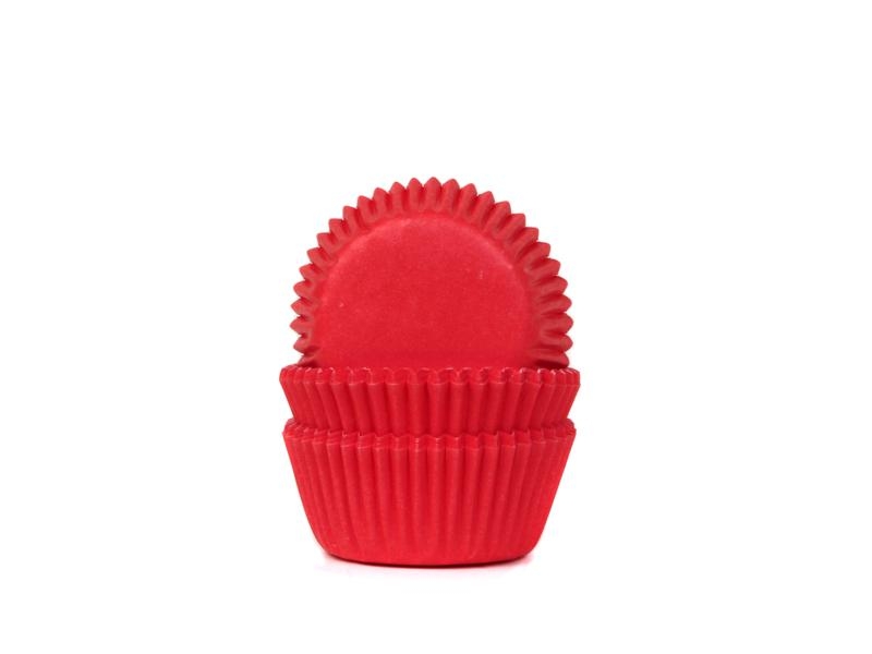 Cupcake cups Mini Effen Rood - 60 stuks HoM 