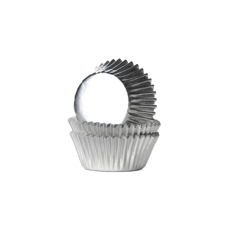 Cupcake Cups Mini Folie Zilver 36st.