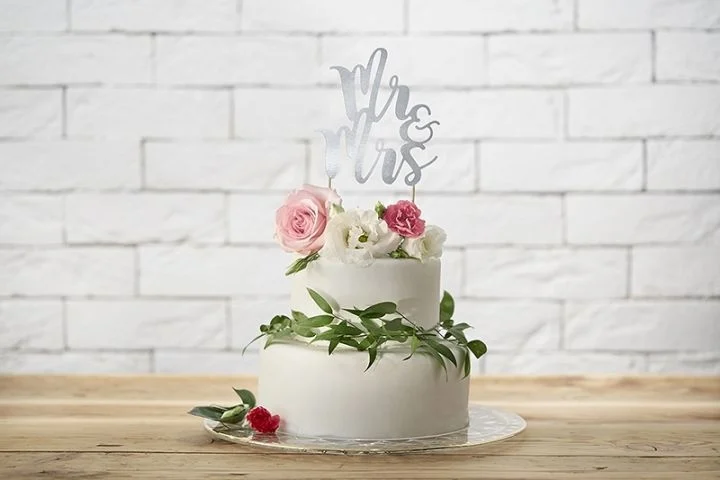 Cake Topper Mr&Mrs - Zilver** - Afbeelding 1