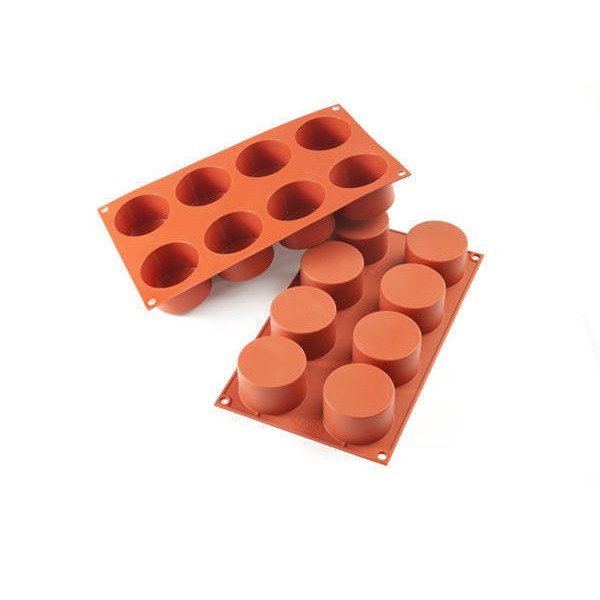 Siliconen Bakvorm Cilinder (8x) Ø6.3x4cm