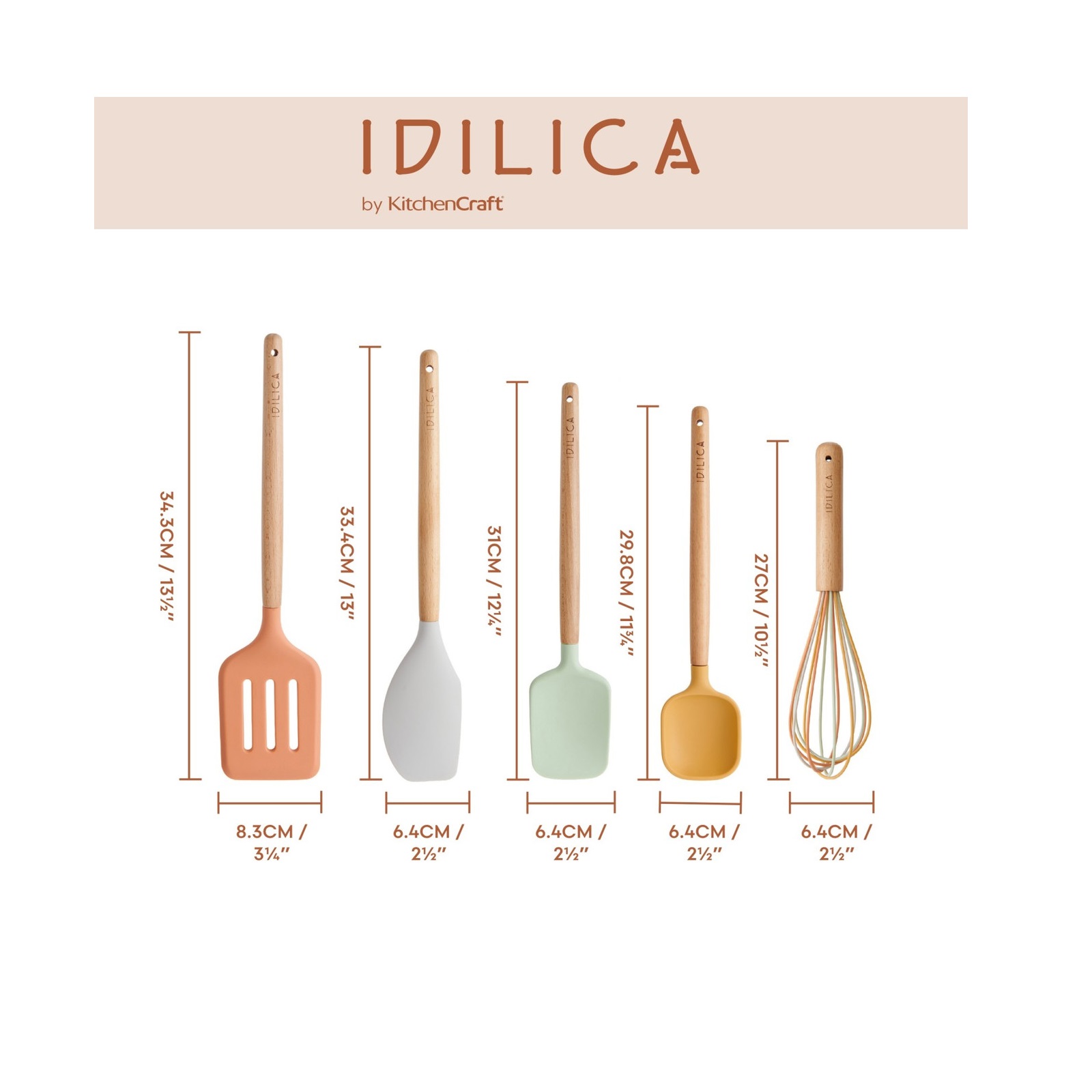 KitchenCraft Idilica Siliconen gereedschapsset set/5** - Afbeelding 2