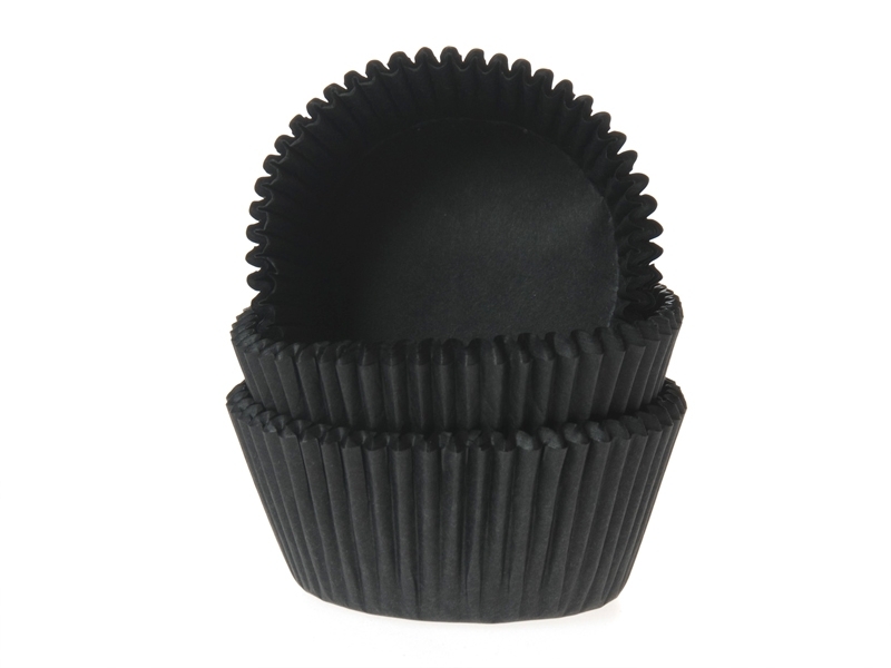 Cupcake Cups Effen Zwart 50x33mm