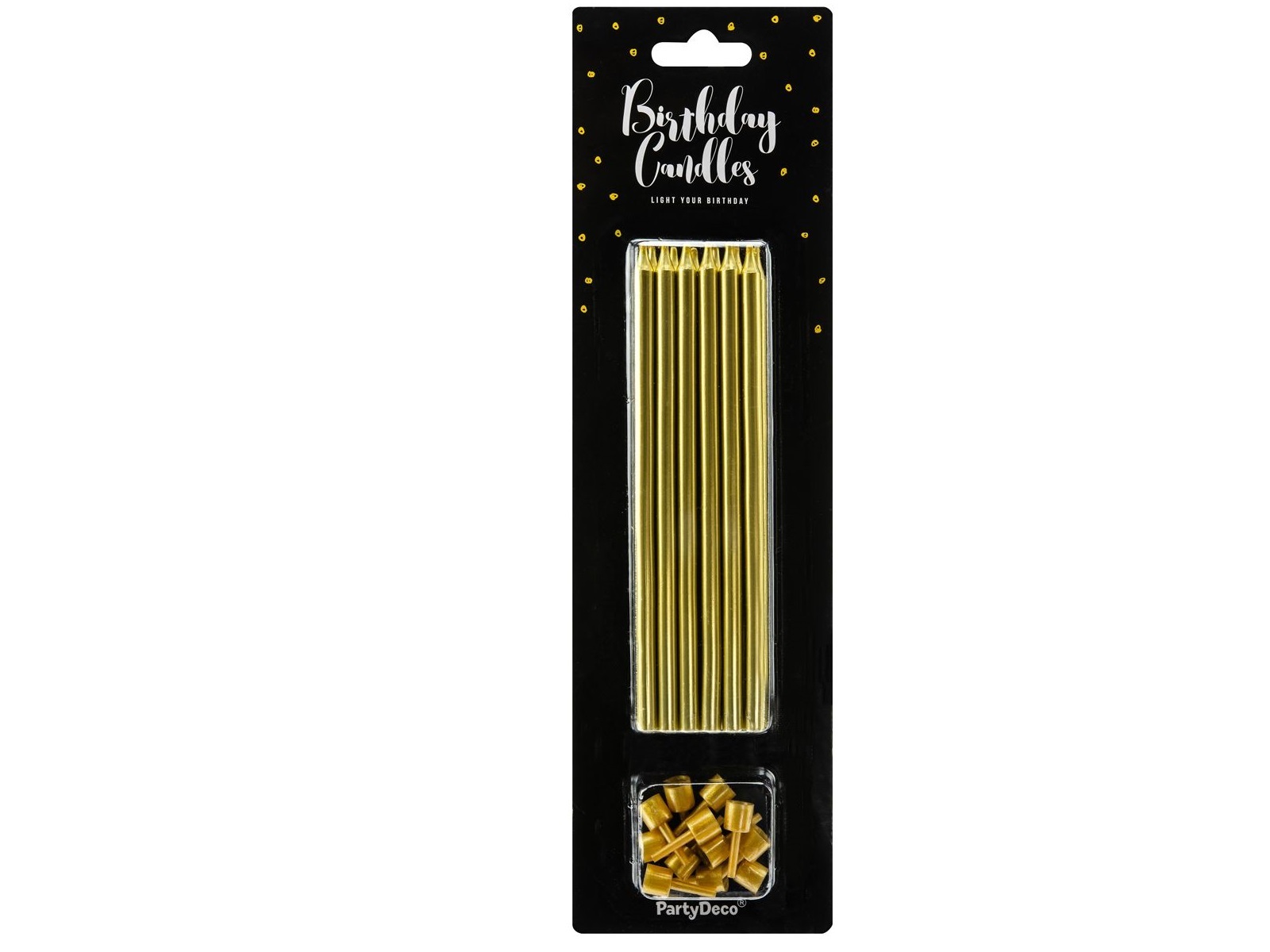 PartyDeco Verjaardag Kaarsen Goud 12.5cm pk/12