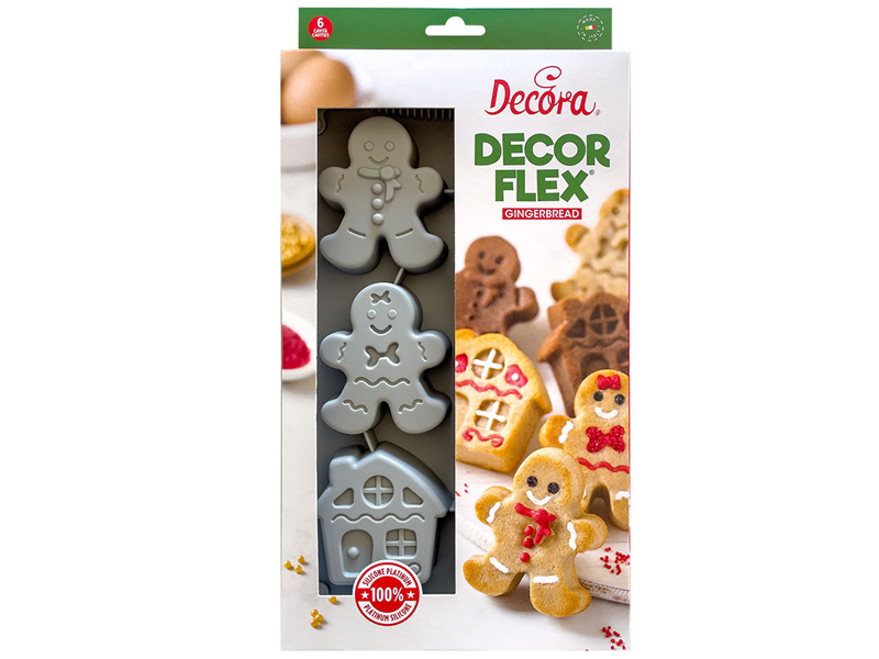 Decora Siliconen Bakvorm Gingerbread 6 vormen**