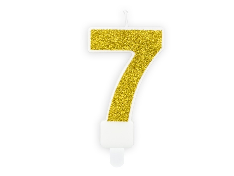 Taartkaars Cijfer 7 goud**