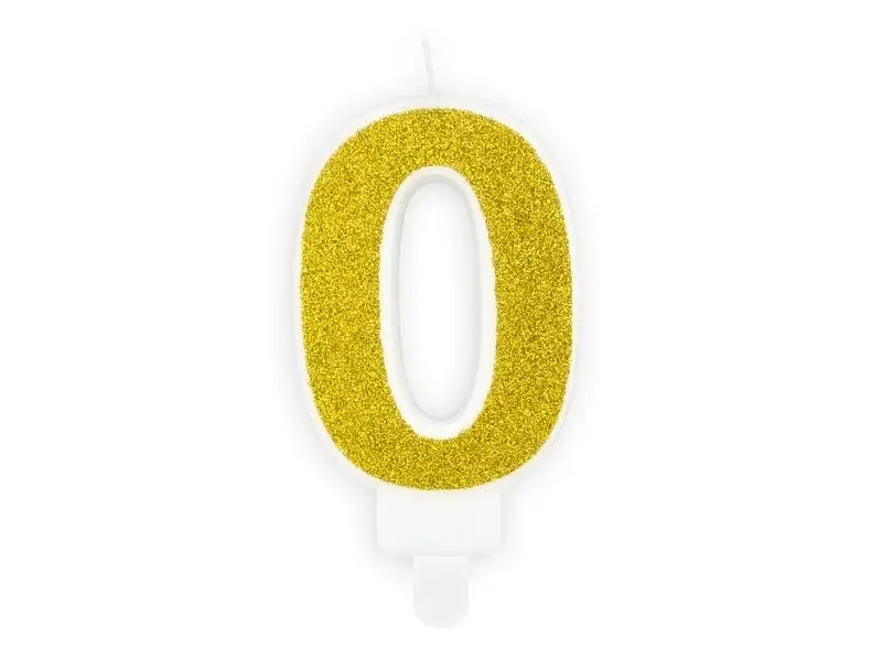 Taartkaars Cijfer 0 Goud**