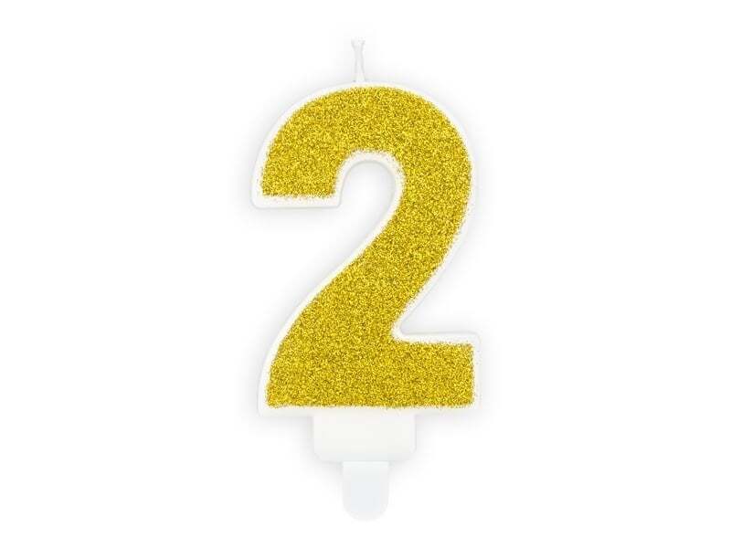 Taartkaars Cijfer 2 Goud