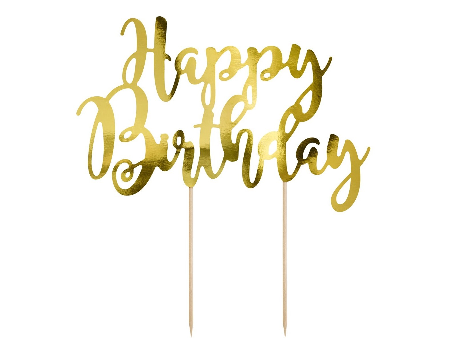 Taarttopper Happy Birthday - Goud