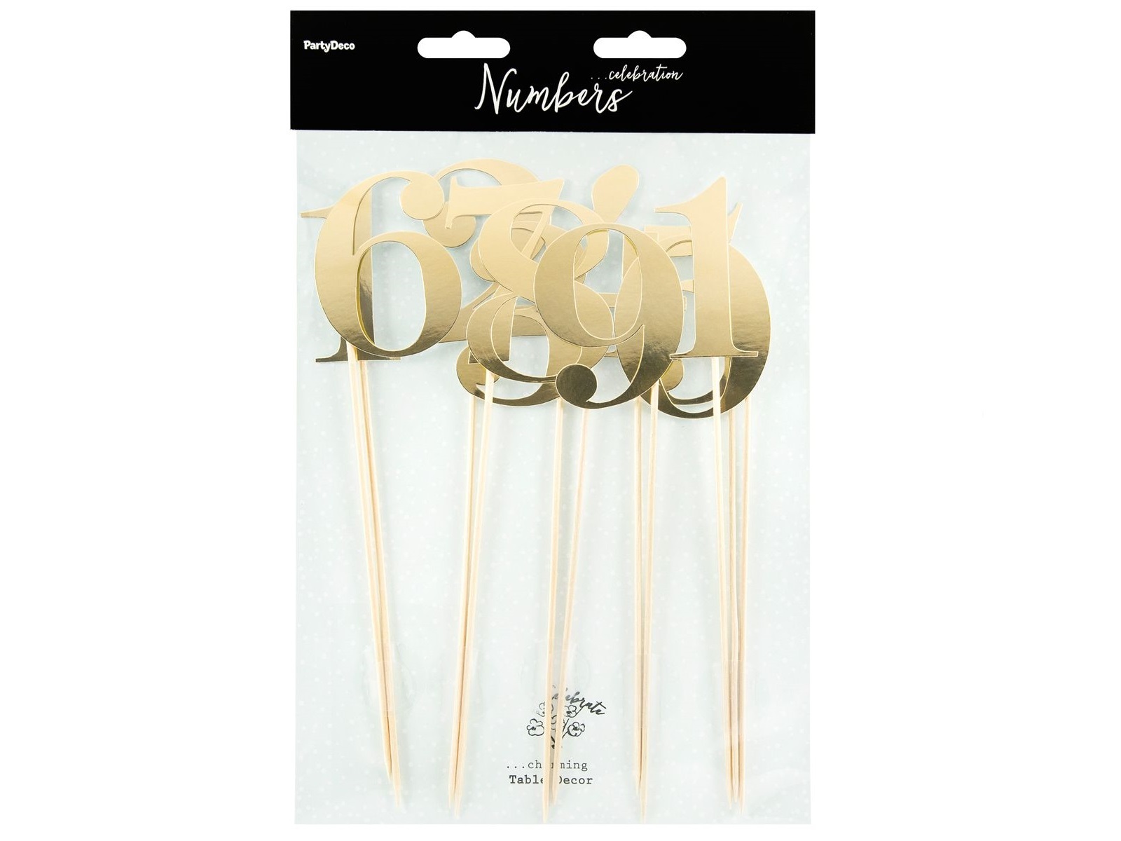 Taarttoppers Tafelnummers - Goud Set/11