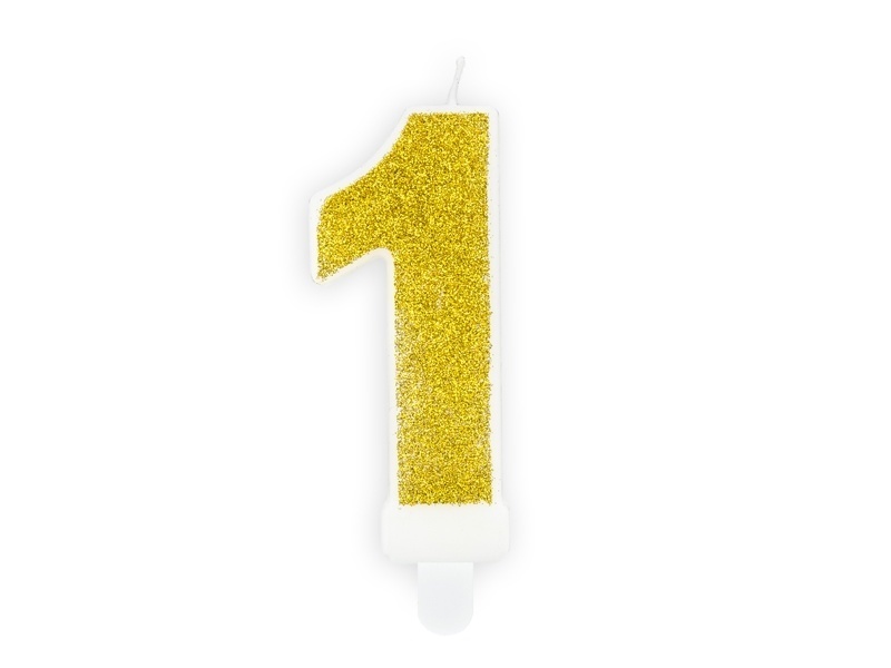 Taartkaars Cijfer 1 Goud