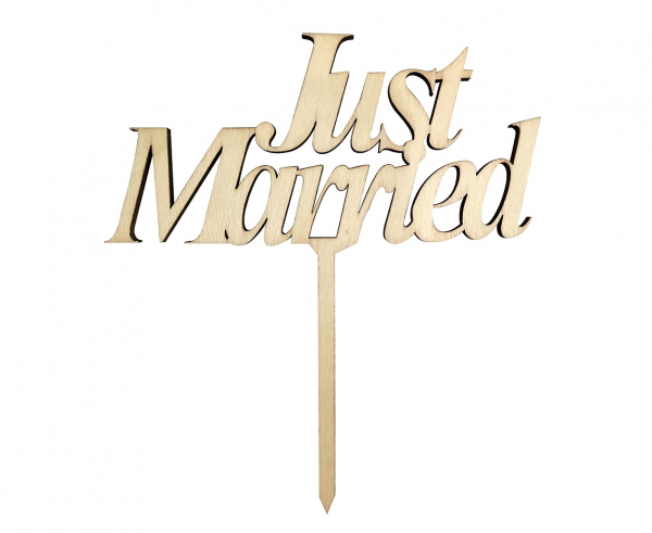 Taarttopper Hout - Just Married