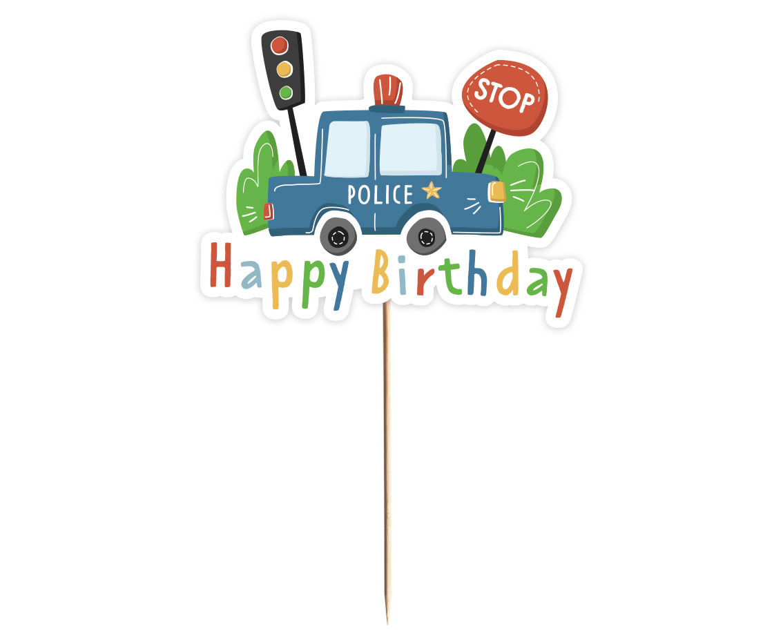 Taarttopper Happy Birthday Politie