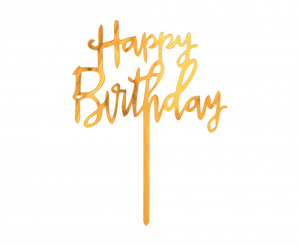 Taarttopper Happy Birthday Goud