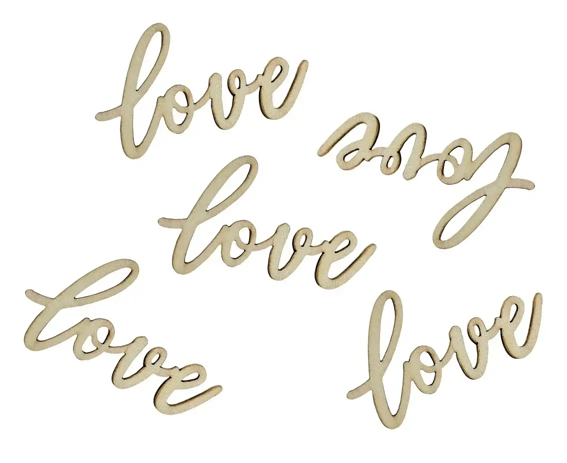 Houten confetti Love - 18 stuks**