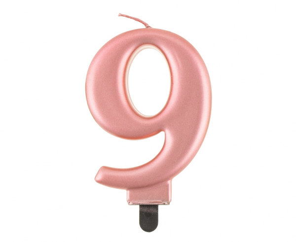 Taartkaars Rose Goud - Cijfer 9**