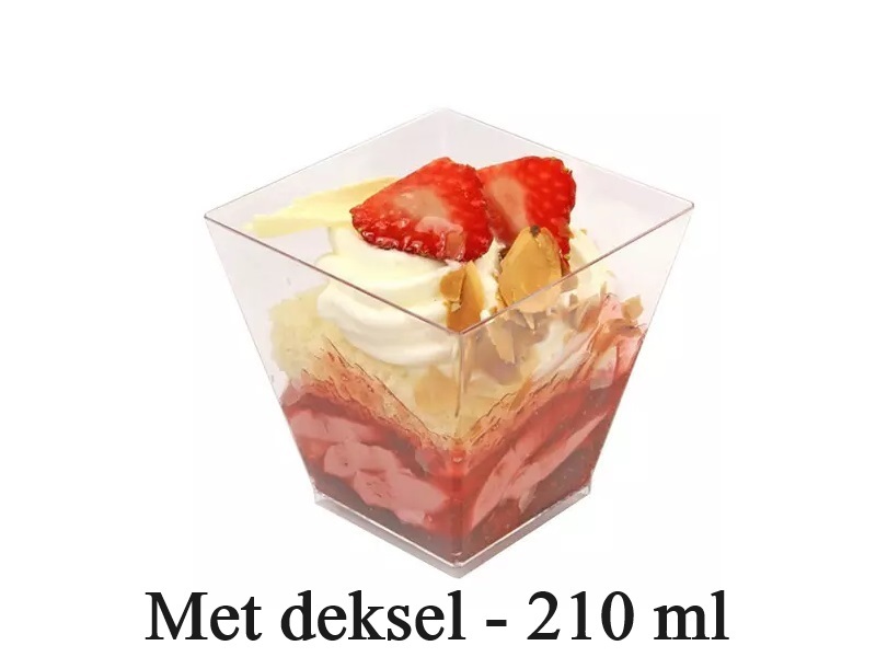 Lepelbakje met deksel Vierkant 210 ml