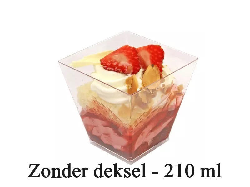 Lepelbakje Zonder deksel Vierkant 210 ml