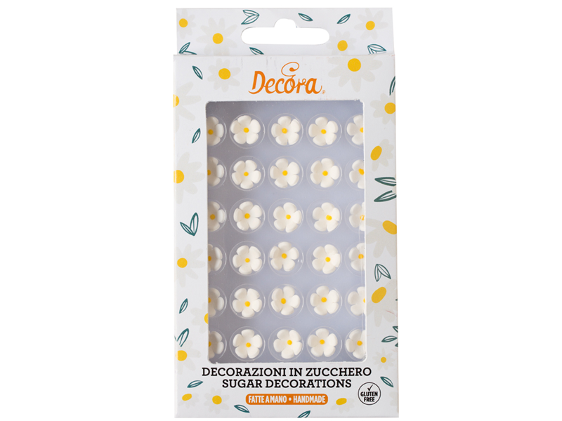 Decora Suikerdecoratie Witte bloemen - 30 stuks