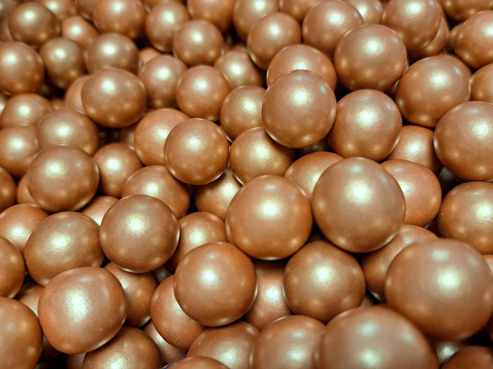 Suiker crispyballen Metallic Koper (18mm) - 60 gram