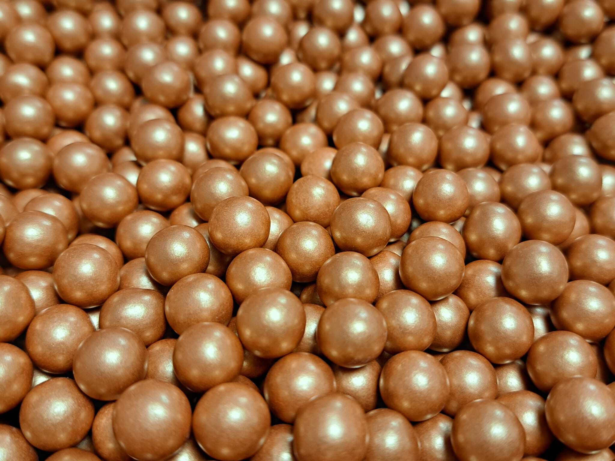 Chocolade ballen Metallic Koper (10mm) - 60 gram