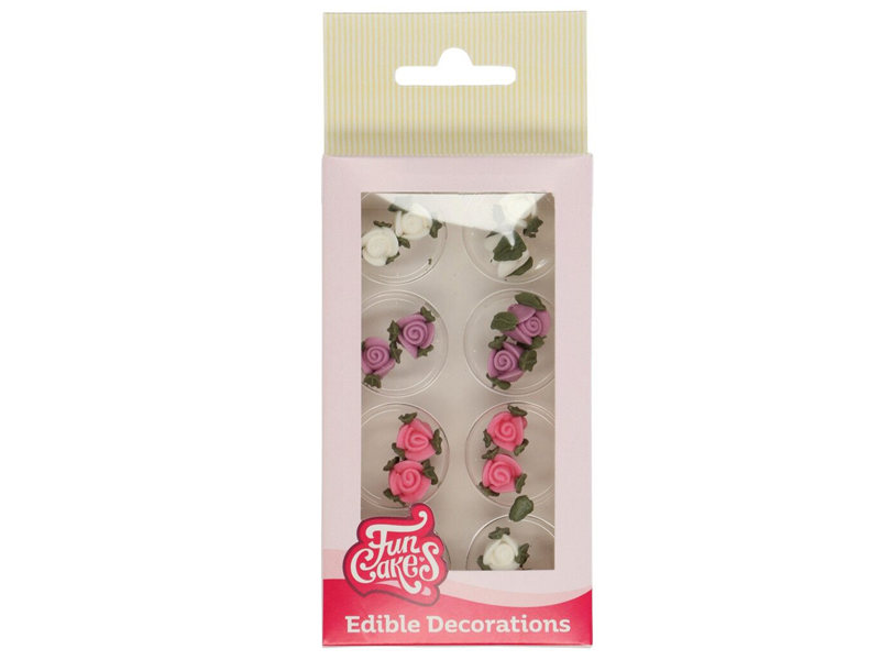 FunCakes Suikerdecoratie Rozen met Blaadjes Set/16