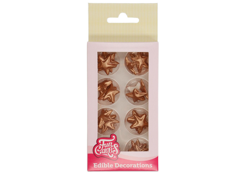 Funcakes Sugar Paste Decorations Stars Bronze Gold