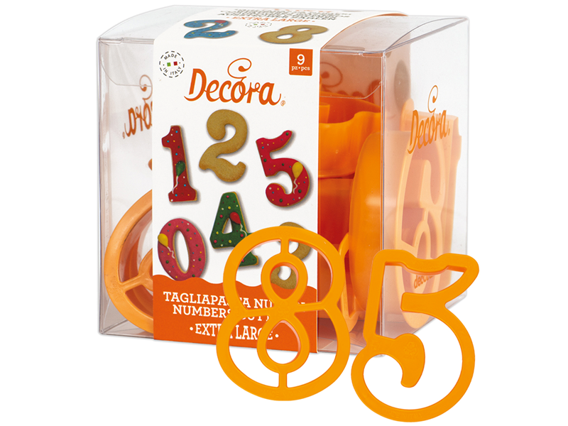 Decora Koekjes uitstekers Nummers Extra groot 7.5 x 5 x  2.2 cm