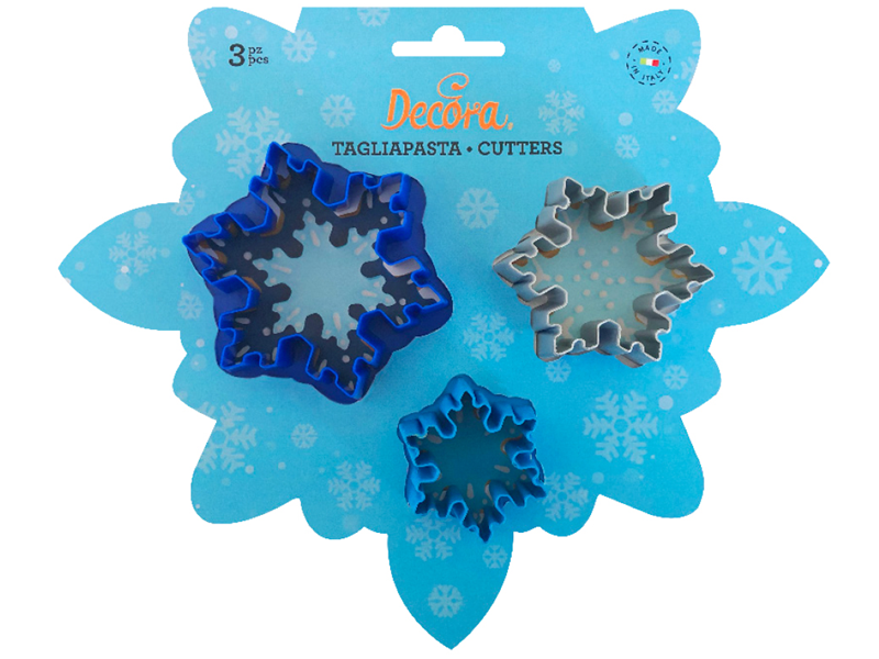 Decora Uitstekers Sneeuwvlok Ster set/3