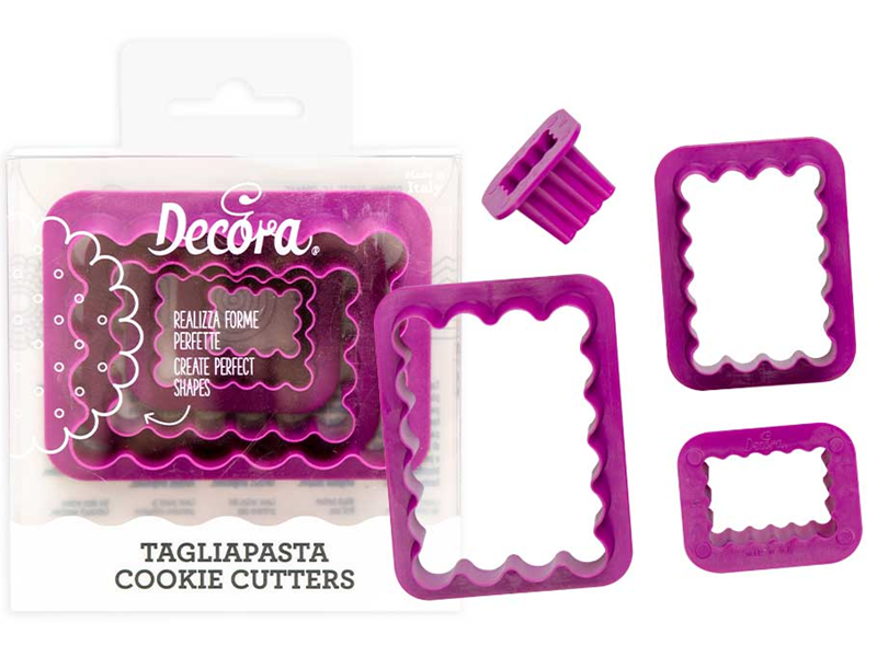Decora Koekjes uitstekers Rechthoek met ribbel