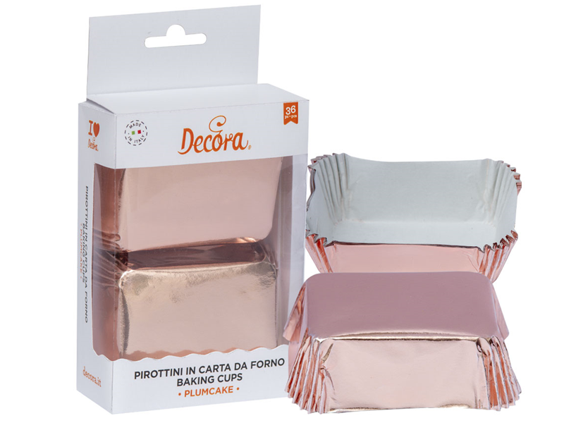 Decora Wegwerp Bakvormen Rosé/Goud 8x5x3cm 20st.**