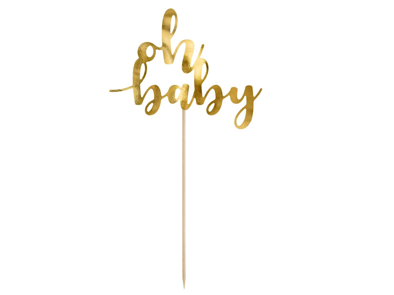 Taarttopper Oh baby - Goud