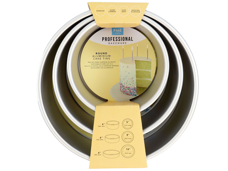 Taartpan PME SET/3 10cm hoog (15/20/25cm)