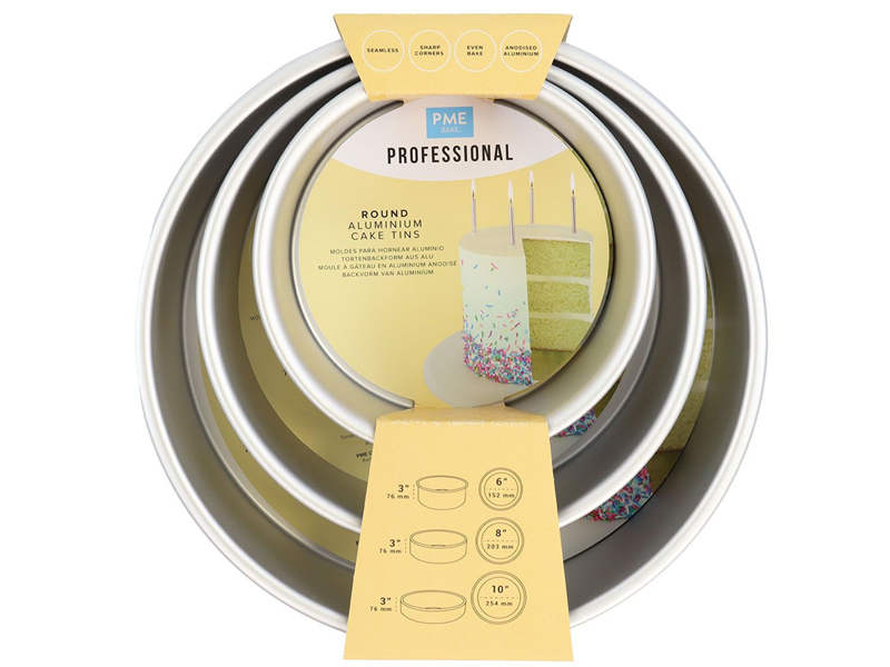 Taartpan PME SET/3 7.5cm hoog (15/20/25cm)