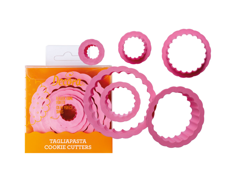 Decora Koekjes uitstekers Rond met ribbel