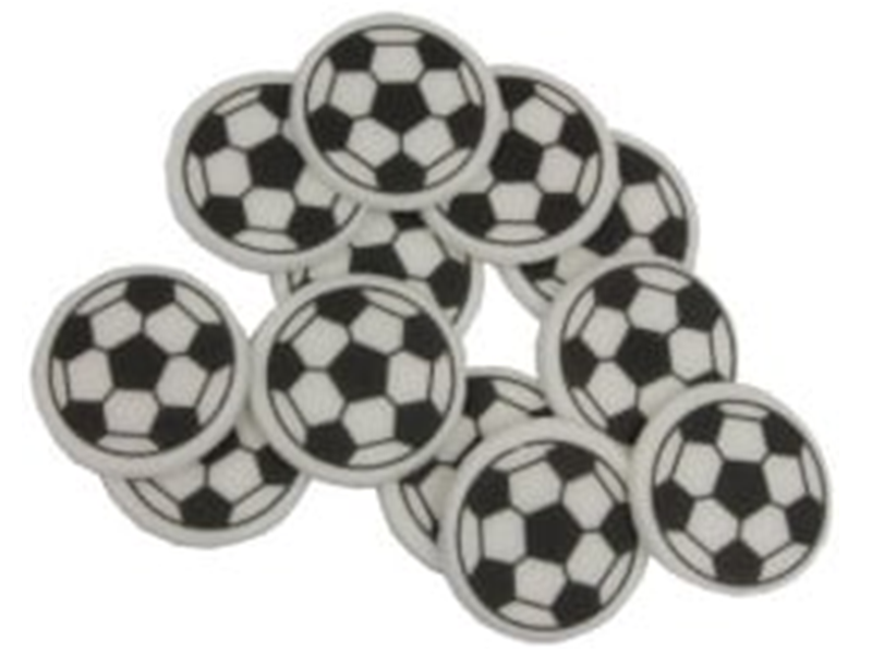 Voetbal Schildjes 25 mm 12 stuks