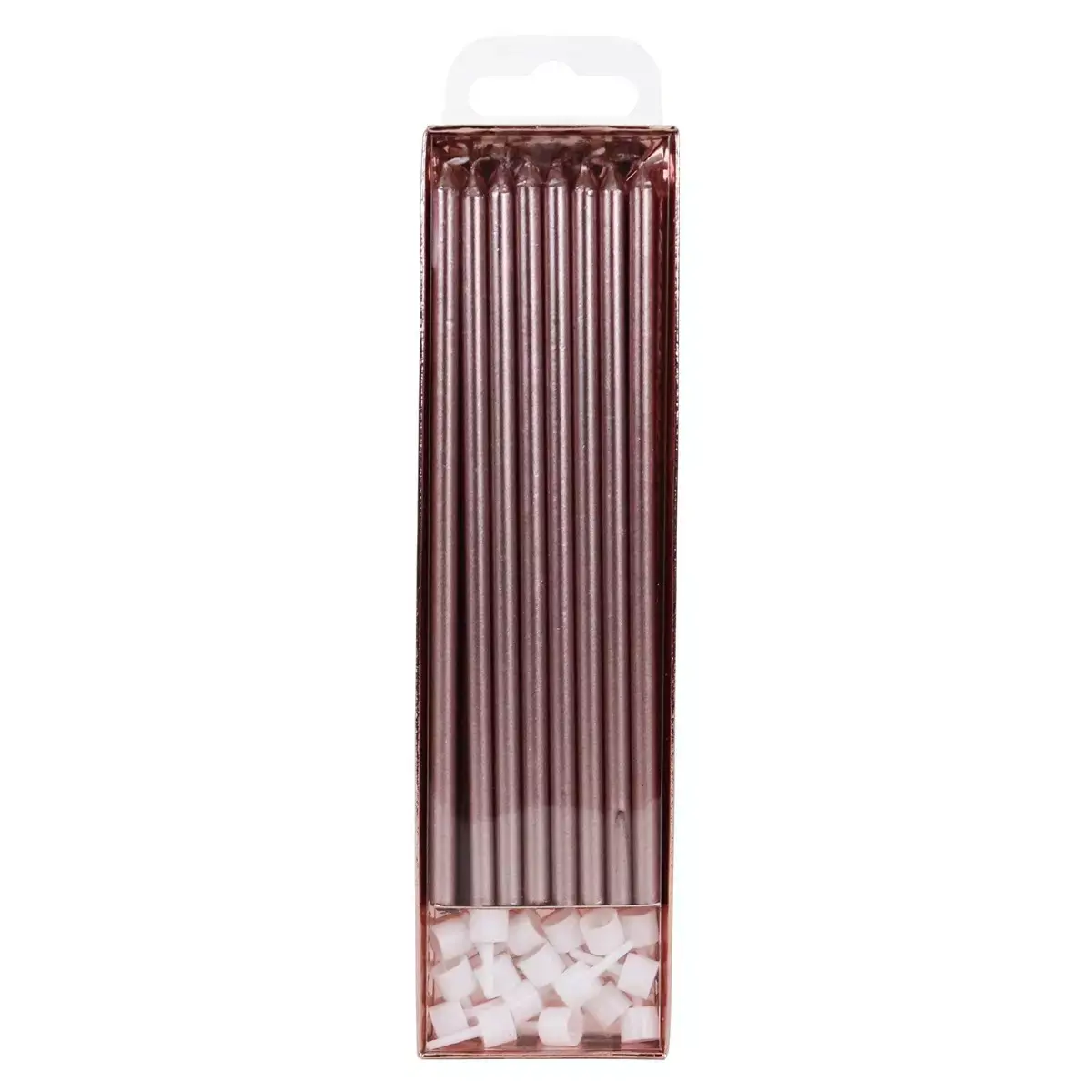 Taartkaarsjes Rose Goud Extra Lang 16st