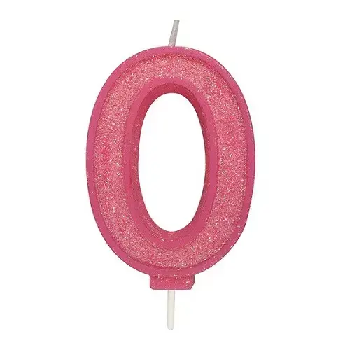 Taartkaars Cijfer 0 Roze Culpitt