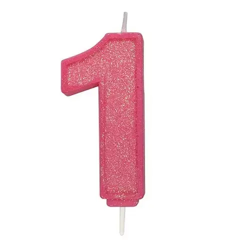 Taartkaars Cijfer 1 Roze Culpitt