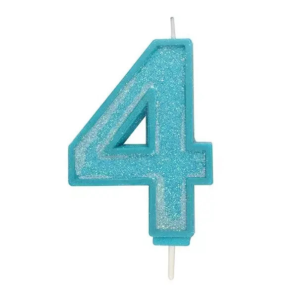 Taartkaars Cijfer 4 Blauw Culpitt