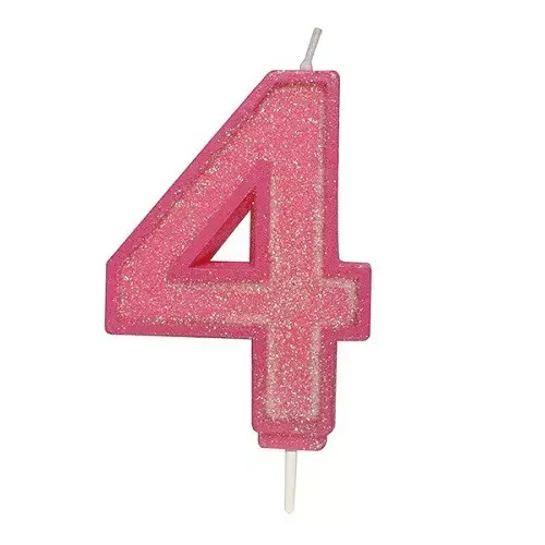 Taartkaars Cijfer 4 Roze Culpitt