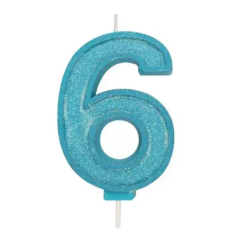 Taartkaars Cijfer 6 Blauw Culpitt